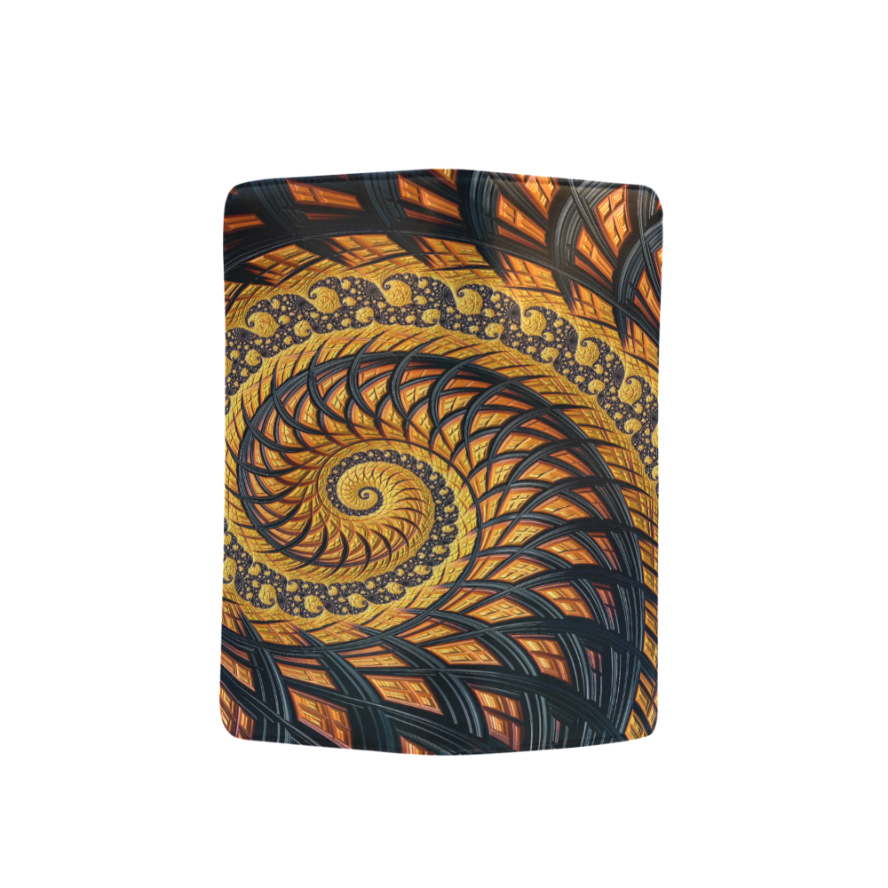Spiral Yellow and Black Staircase Fractal Men's Clutch Purse （Model 1638）