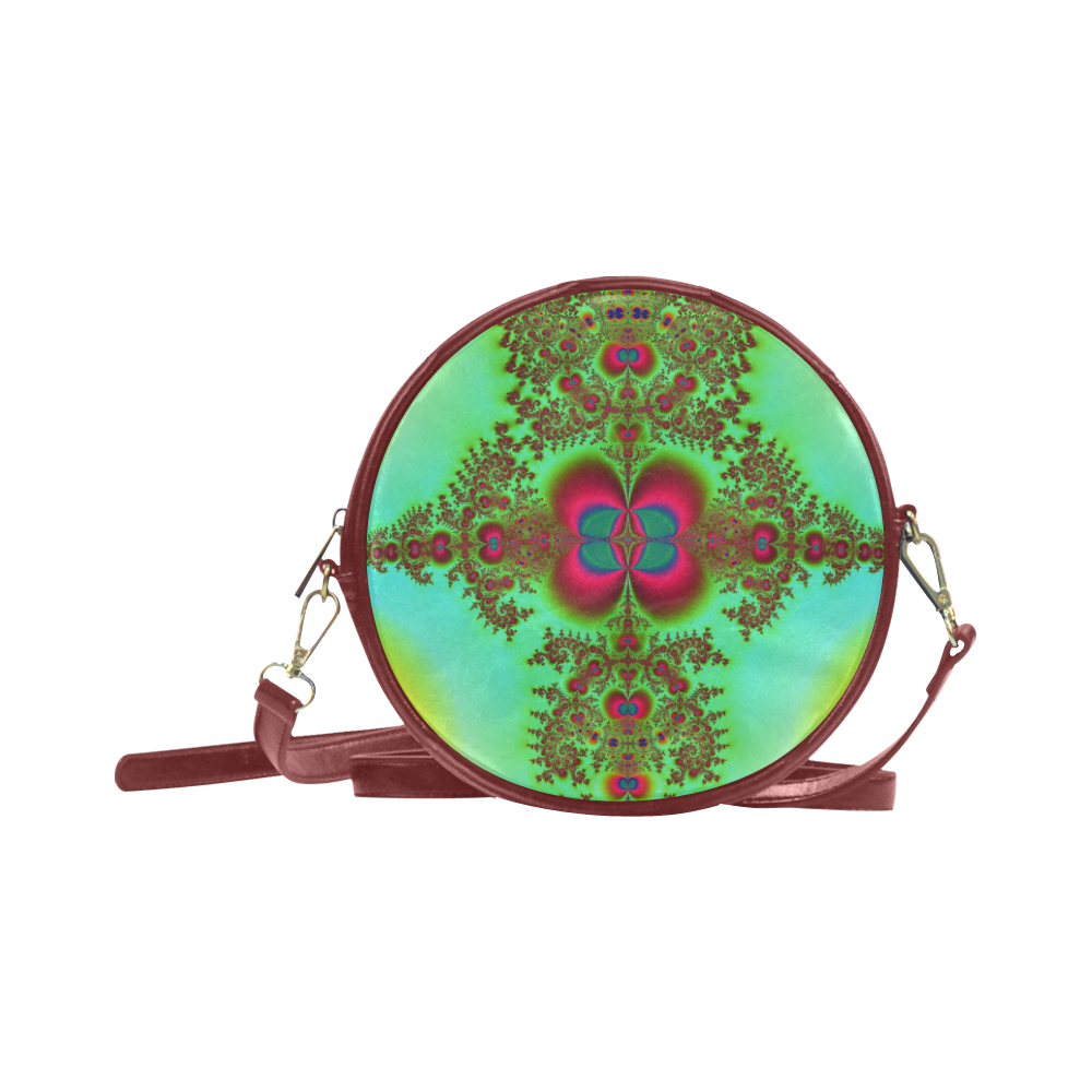 Bohemian Rapture Fractal Abstract Round Sling Bag (Model 1647)