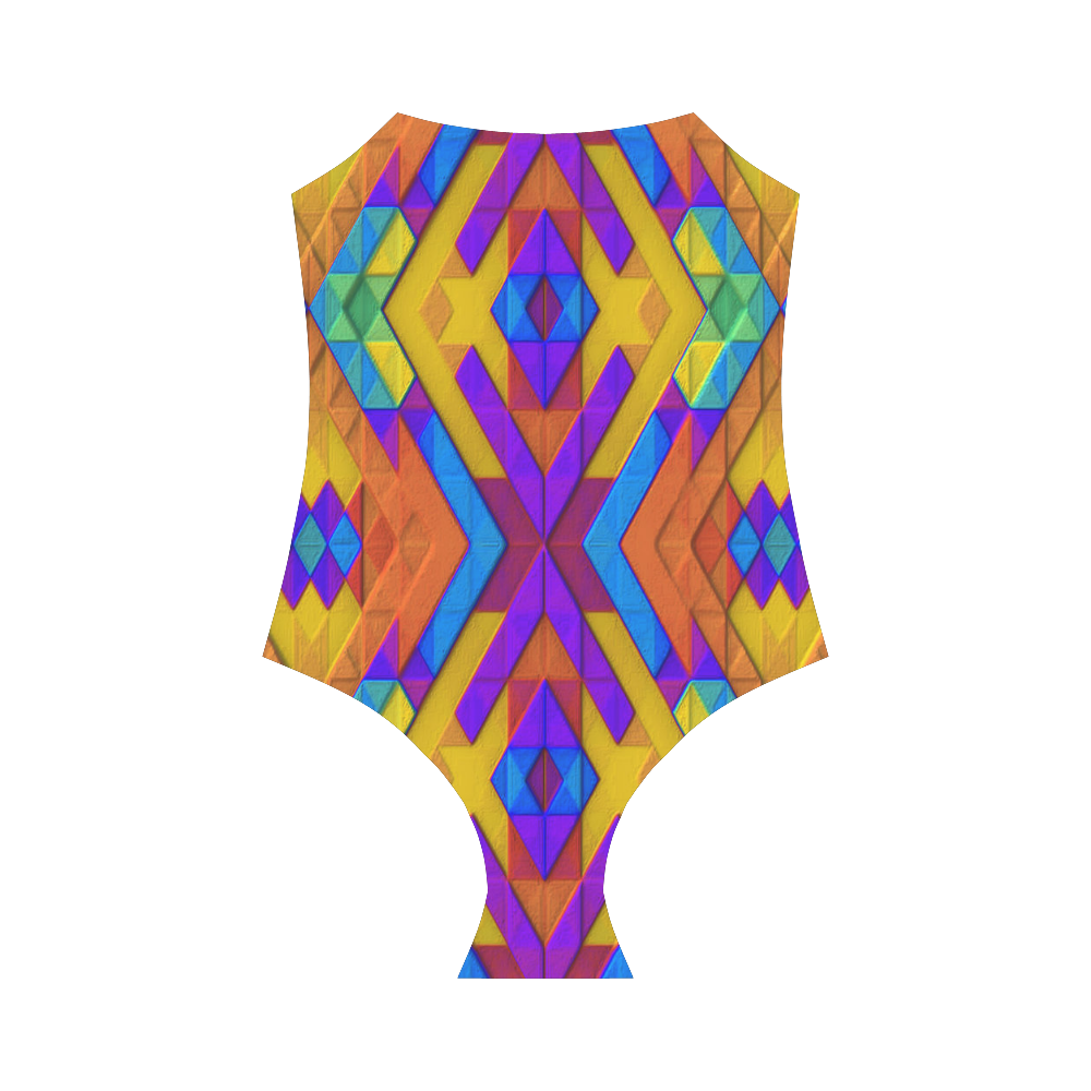 Colorful Geometry Strap Swimsuit ( Model S05) ID D454358