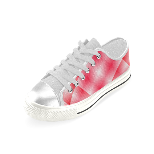 Pink and White Tartan Plaid Women's Classic Canvas Shoes (Model 018)