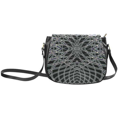 Fishnet Fractal Abstract Classic Saddle Bag/Small (Model 1648)