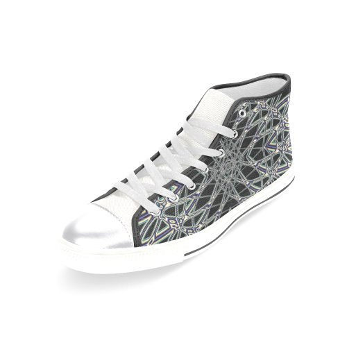 Fishnet Fractal Abstract Women's Classic High Top Canvas Shoes (Model 017)