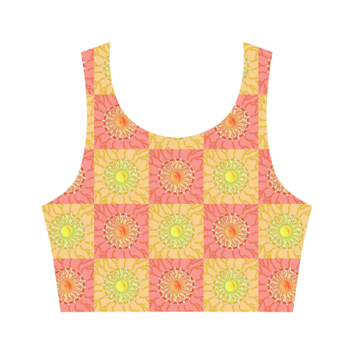 Chequered Sunshine Women's Crop Top (Model T42)