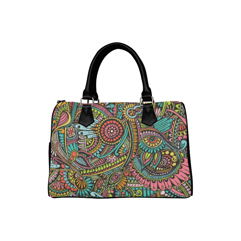 zz0103 floral hippie flower whimsical pattern Boston Handbag (Model 1621)