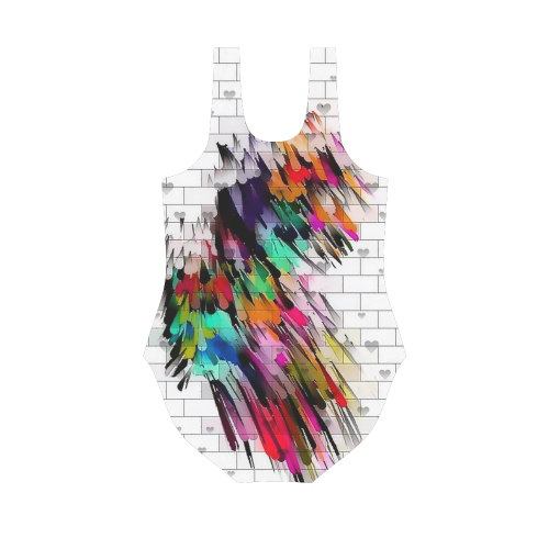 Wall of Color by Nico Bielow Vest One Piece Swimsuit (Model S04)