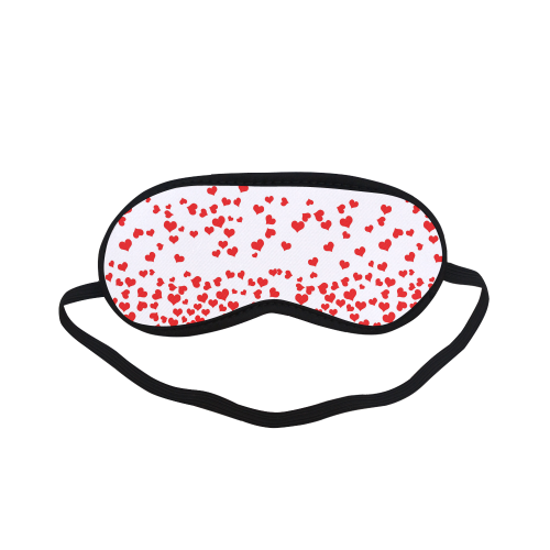 Red Falling Hearts on Pink Sleeping Mask