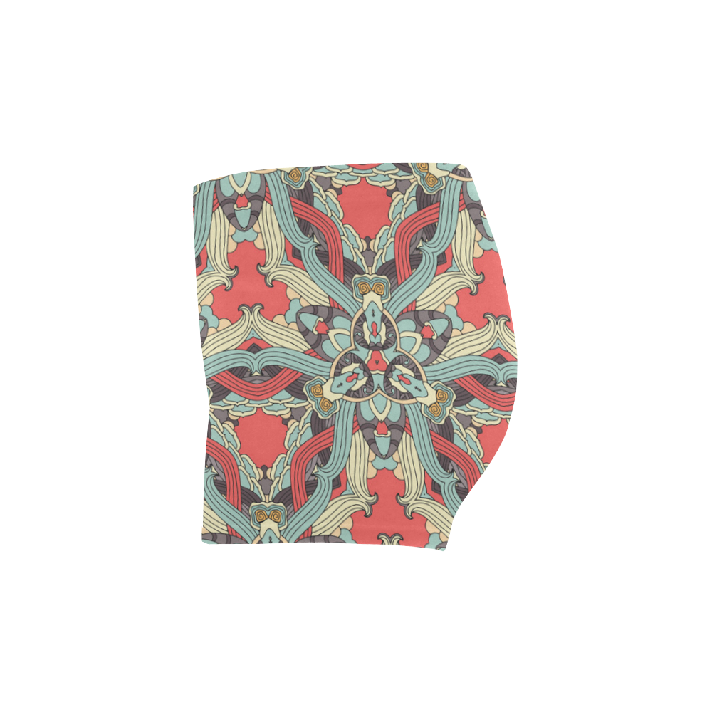 Zandine 0203 pink blue vintage floral pattern Briseis Skinny Shorts (Model L04)