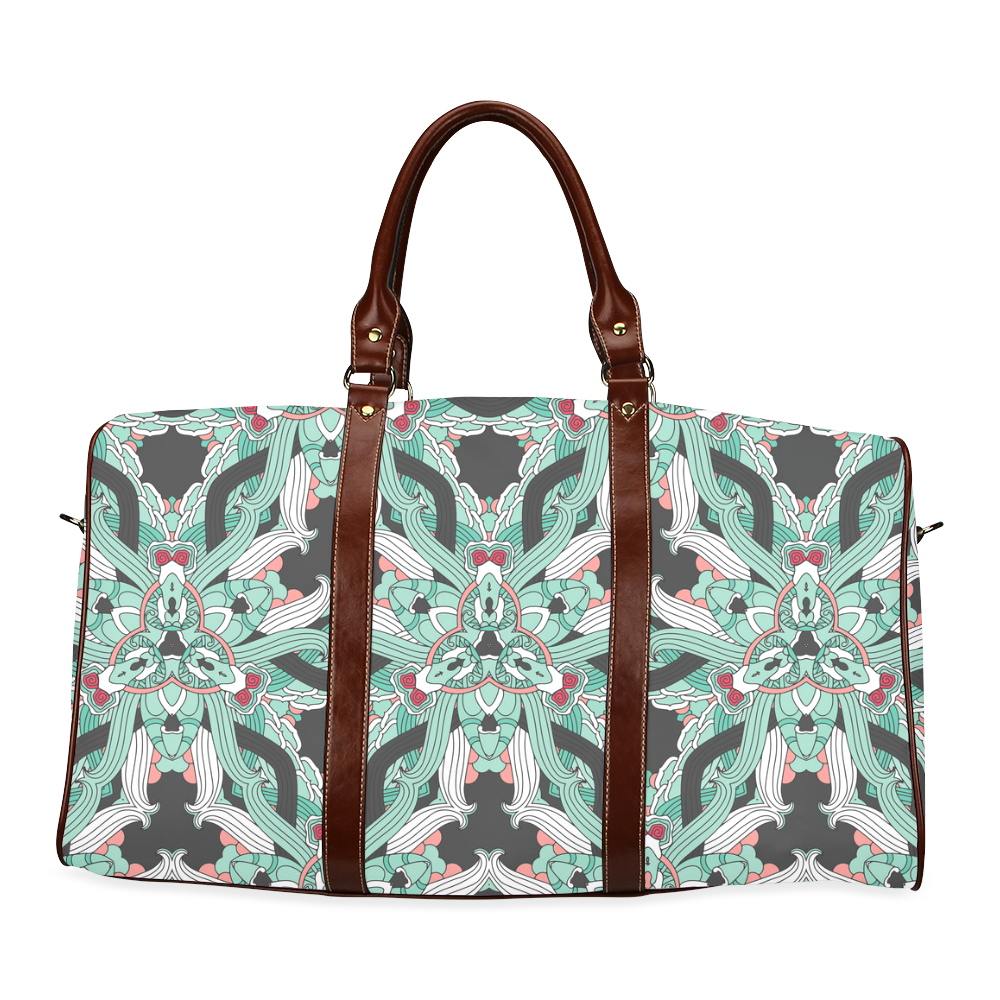 Zandine 0206 vintage green floral pattern Waterproof Travel Bag/Small (Model 1639)
