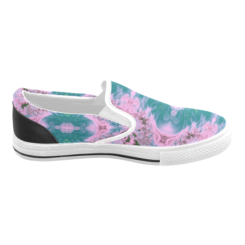 Japaneses Water Gardens Fractal Abstract Men's Slip-on Canvas Shoes (Model 019)