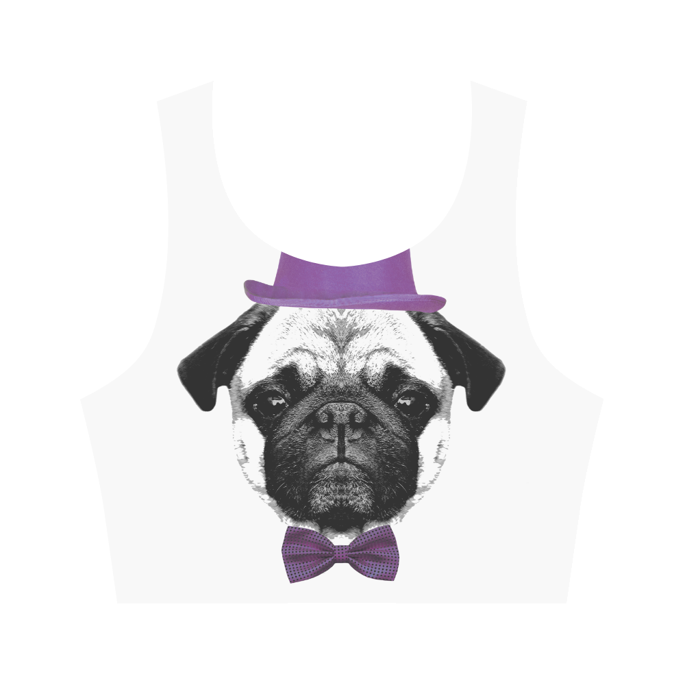 MOPS PUPPY FRENCH BULLDOG Women's Crop Top (Model T42)