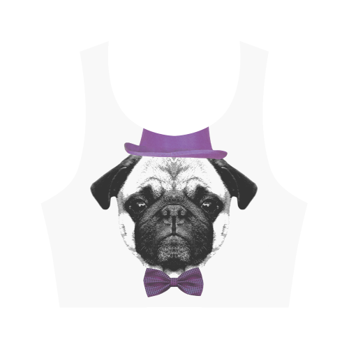 MOPS PUPPY FRENCH BULLDOG Women's Crop Top (Model T42)