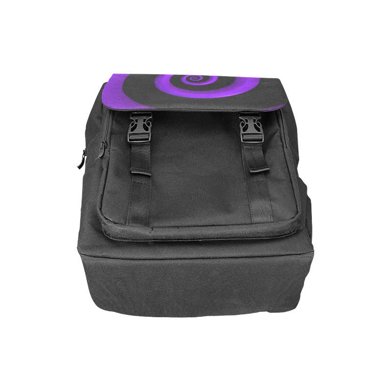 Purple/Black Spiral Casual Shoulders Backpack (Model 1623)