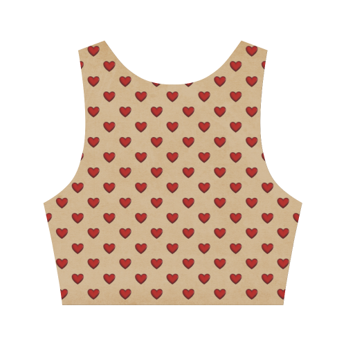 RETRO HEARTS Women's Crop Top (Model T42)