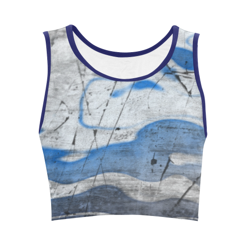 WATERCOLOR GRAFFITI Women's Crop Top (Model T42)