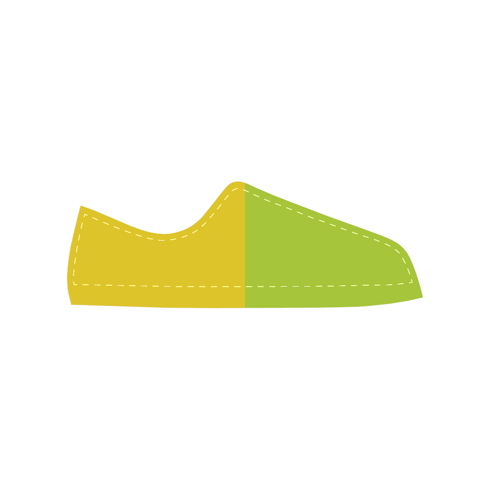 Only two Colors: Sun Yellow - Spring Green Men's Classic Canvas Shoes (Model 018)