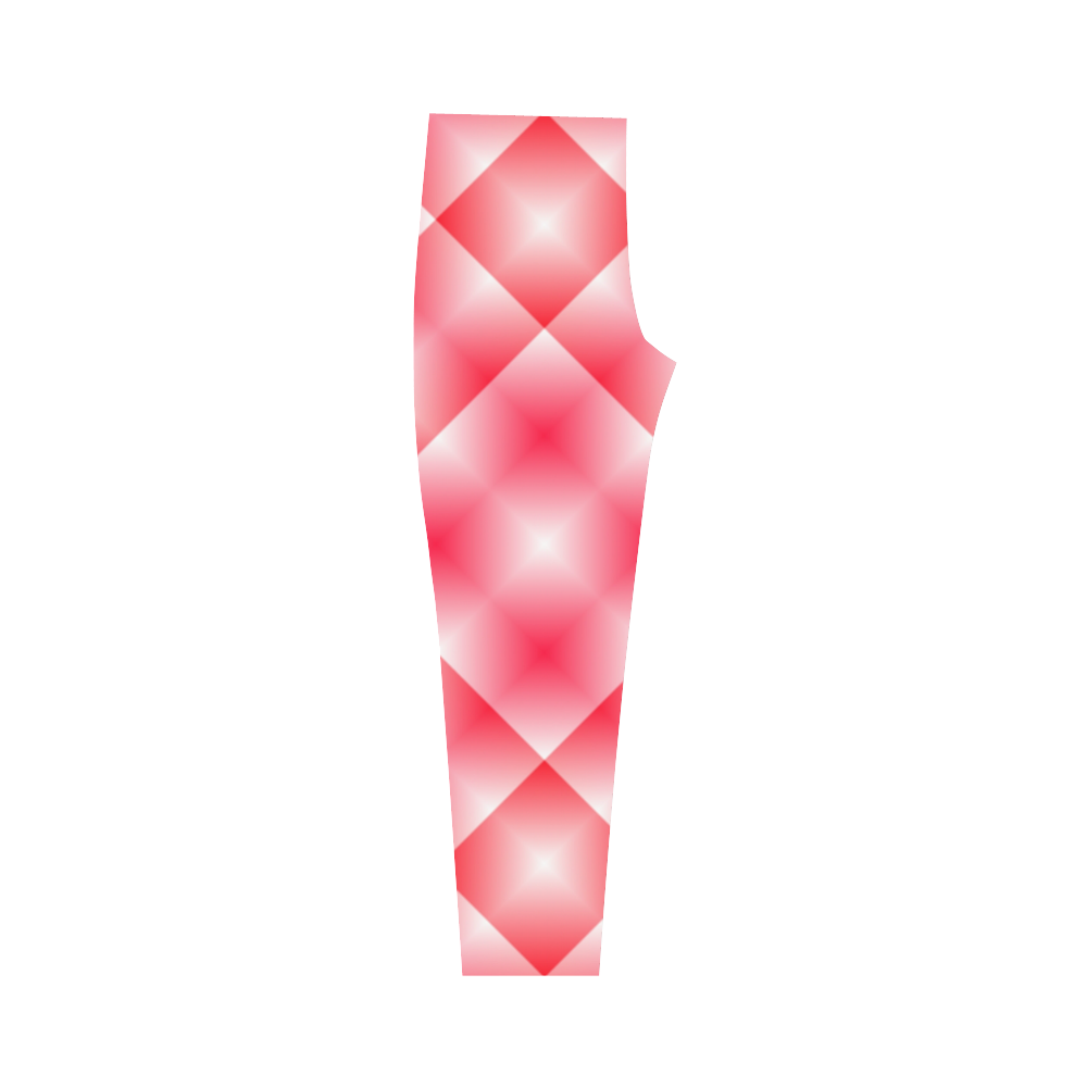 Pink and White Tartan Plaid Capri Legging (Model L02)