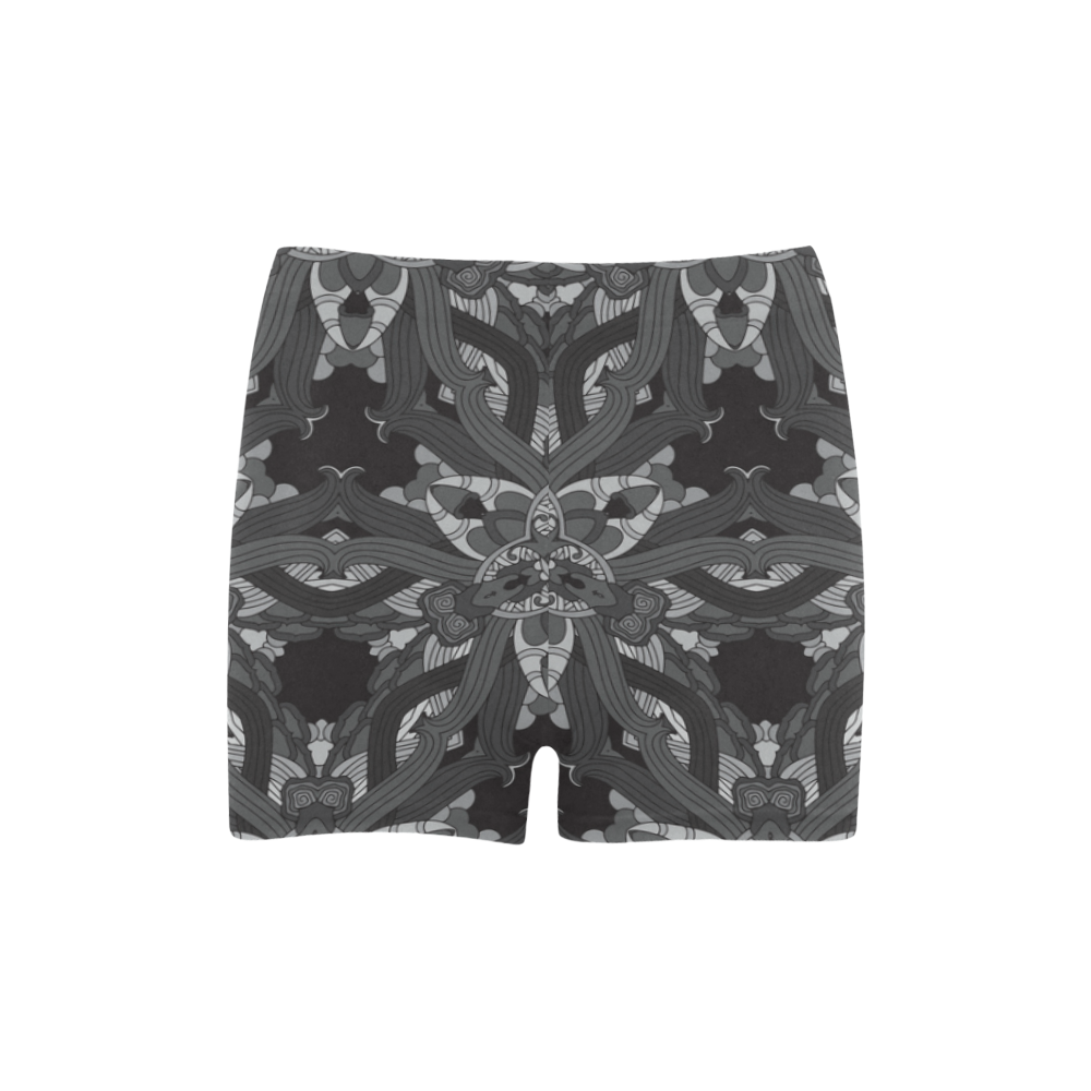 Zandine 0206 dark vintage floral pattern Briseis Skinny Shorts (Model L04)