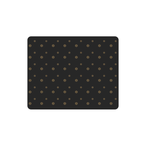 Golden Snowflakes On A Midnight Black Background Rectangle Mousepad
