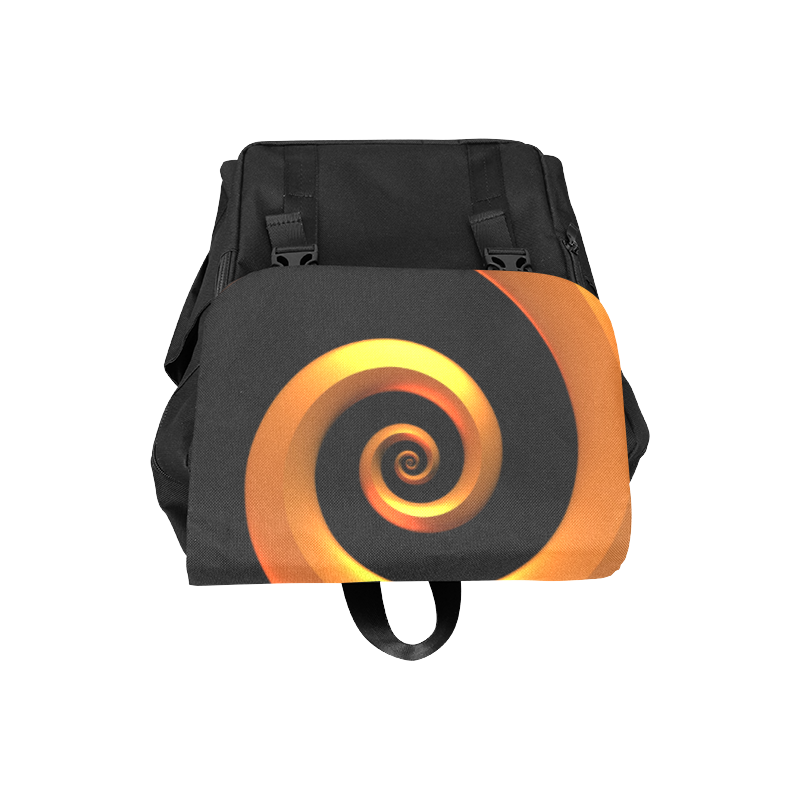 Gold/Black Spiral Casual Shoulders Backpack (Model 1623)