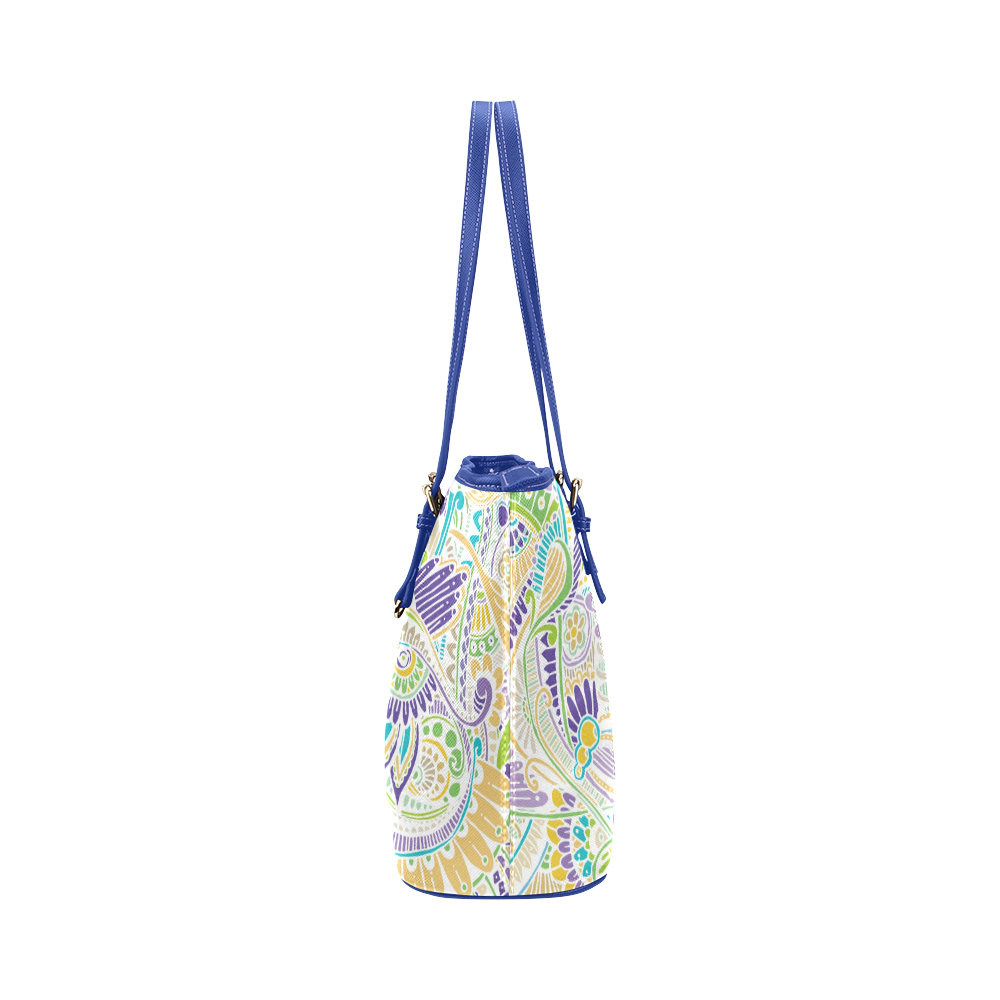 Purple Painted Flower Zipper Bag