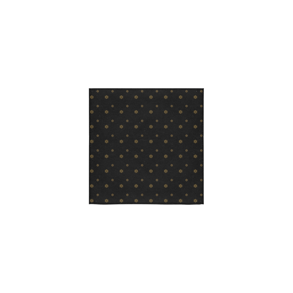 Golden Snowflakes On A Midnight Black Background Square Towel 13“x13”