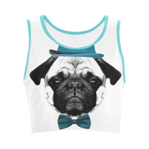 MOPS PUPPY FRENCH BULLDOG Women's Crop Top (Model T42)