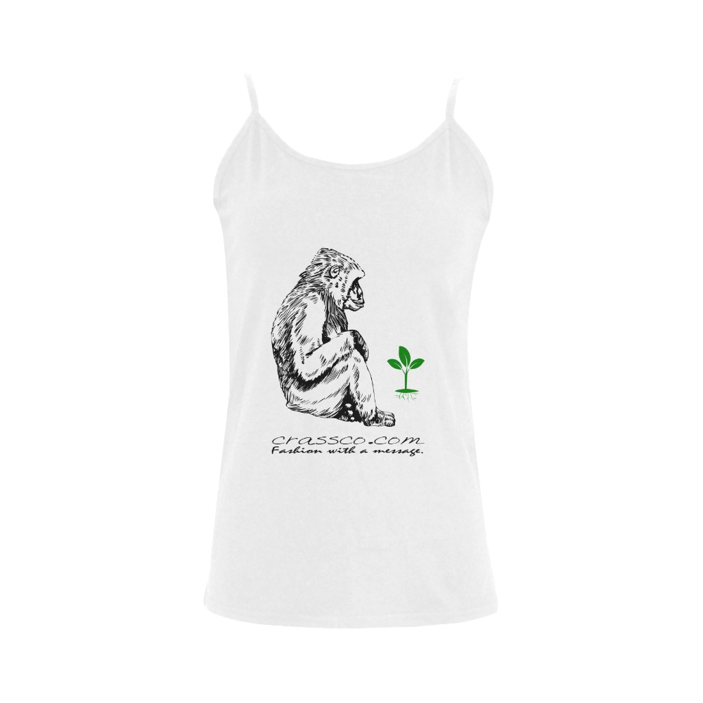 GORILLA WITH PLANT Women's Spaghetti Top (USA Size) (Model T34)