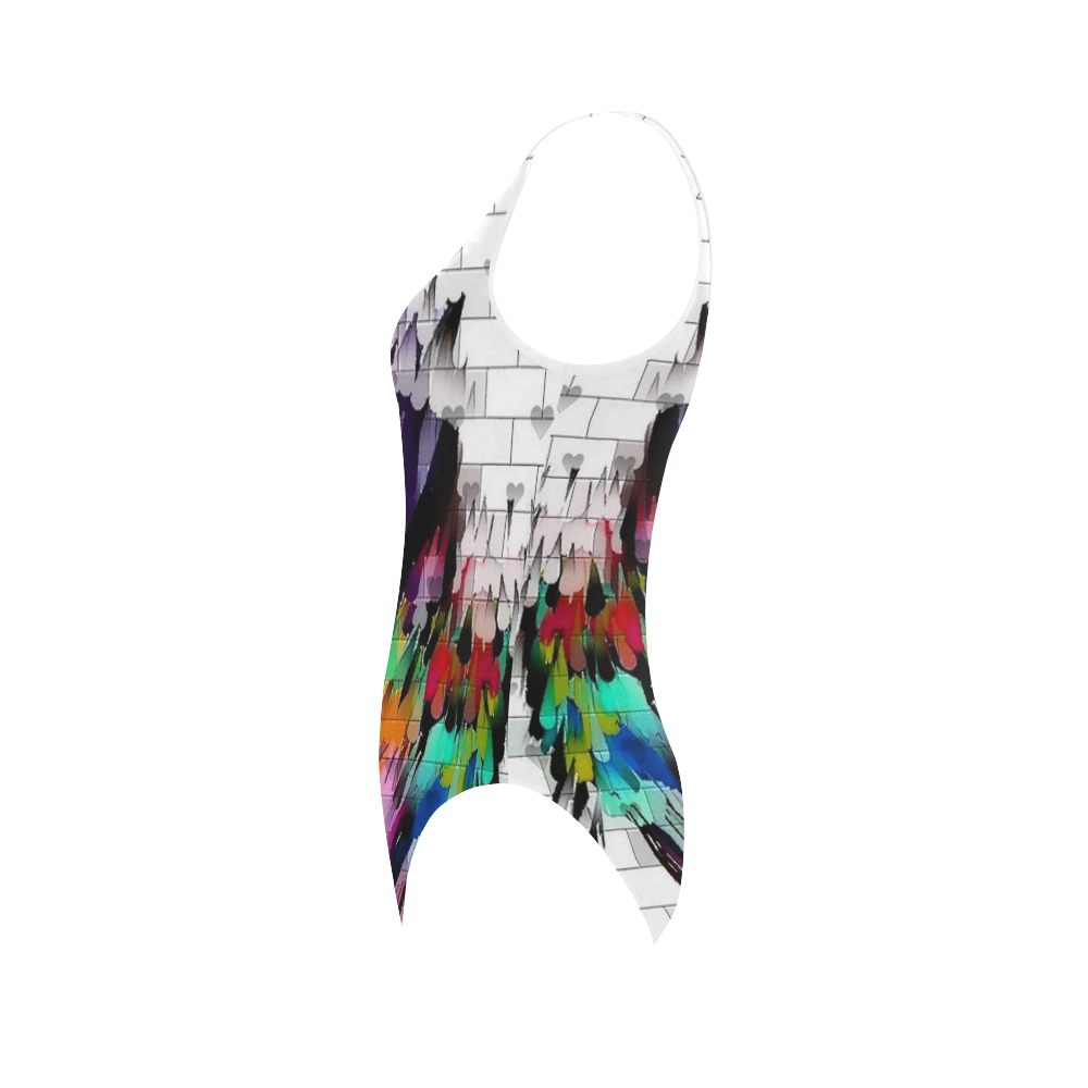 Wall of Color by Nico Bielow Vest One Piece Swimsuit (Model S04)