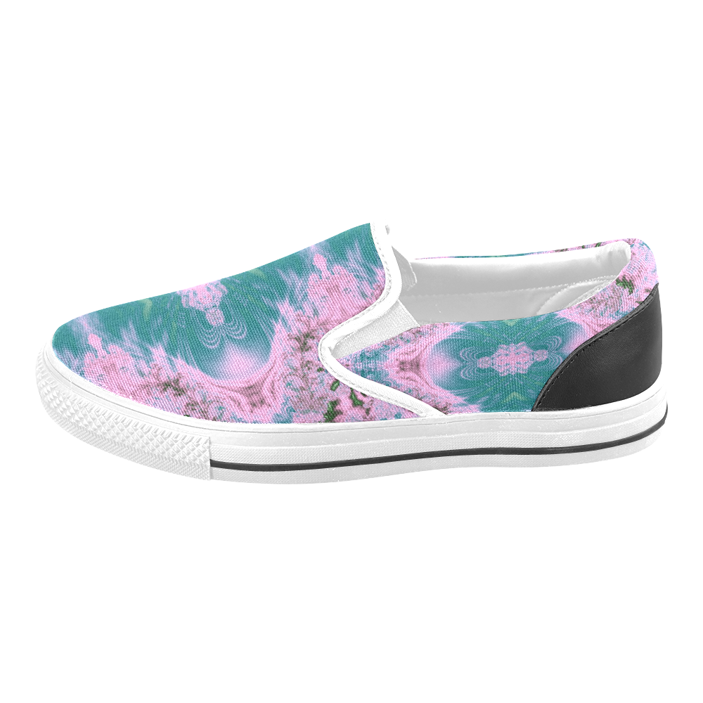 Japaneses Water Gardens Fractal Abstract Men's Slip-on Canvas Shoes (Model 019)