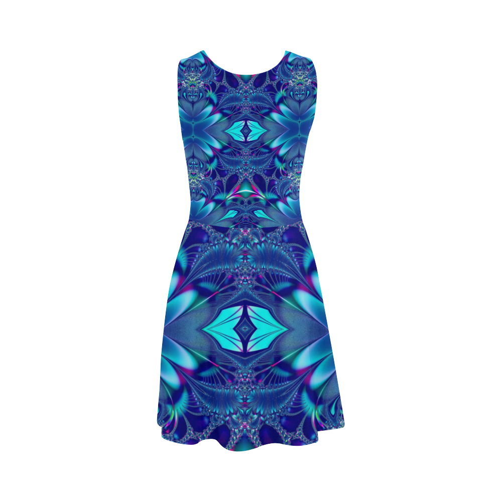 Blue Elegance Fractal Abstract Atalanta Sundress (Model D04)