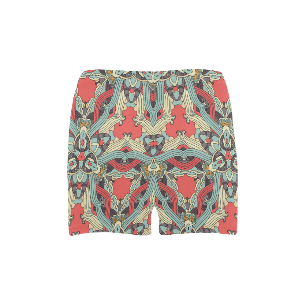Zandine 0203 pink blue vintage floral pattern Briseis Skinny Shorts (Model L04)