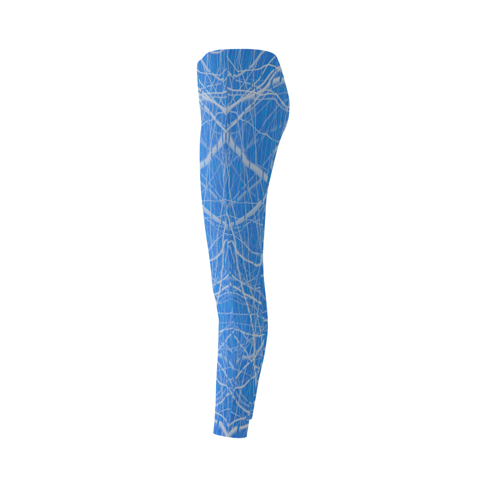Tendrils (Blue) Cassandra Women's Leggings (Model L01)
