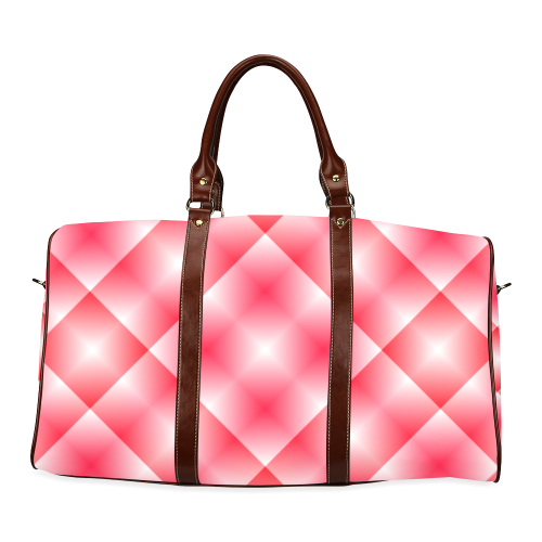Pink and White Tartan Plaid Waterproof Travel Bag/Small (Model 1639)