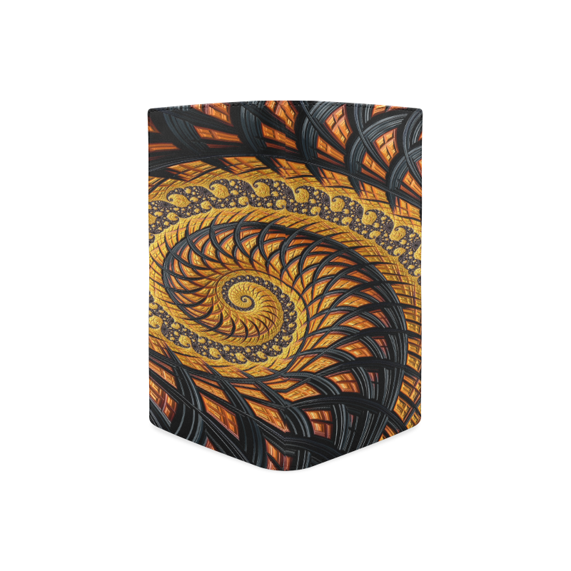 Spiral Yellow and Black Staircase Fractal Women's Leather Wallet (Model 1611)