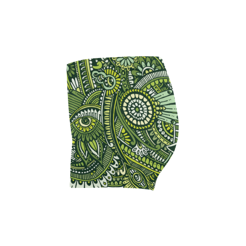 zz0105  green hippie flower whimsical pattern Briseis Skinny Shorts (Model L04)