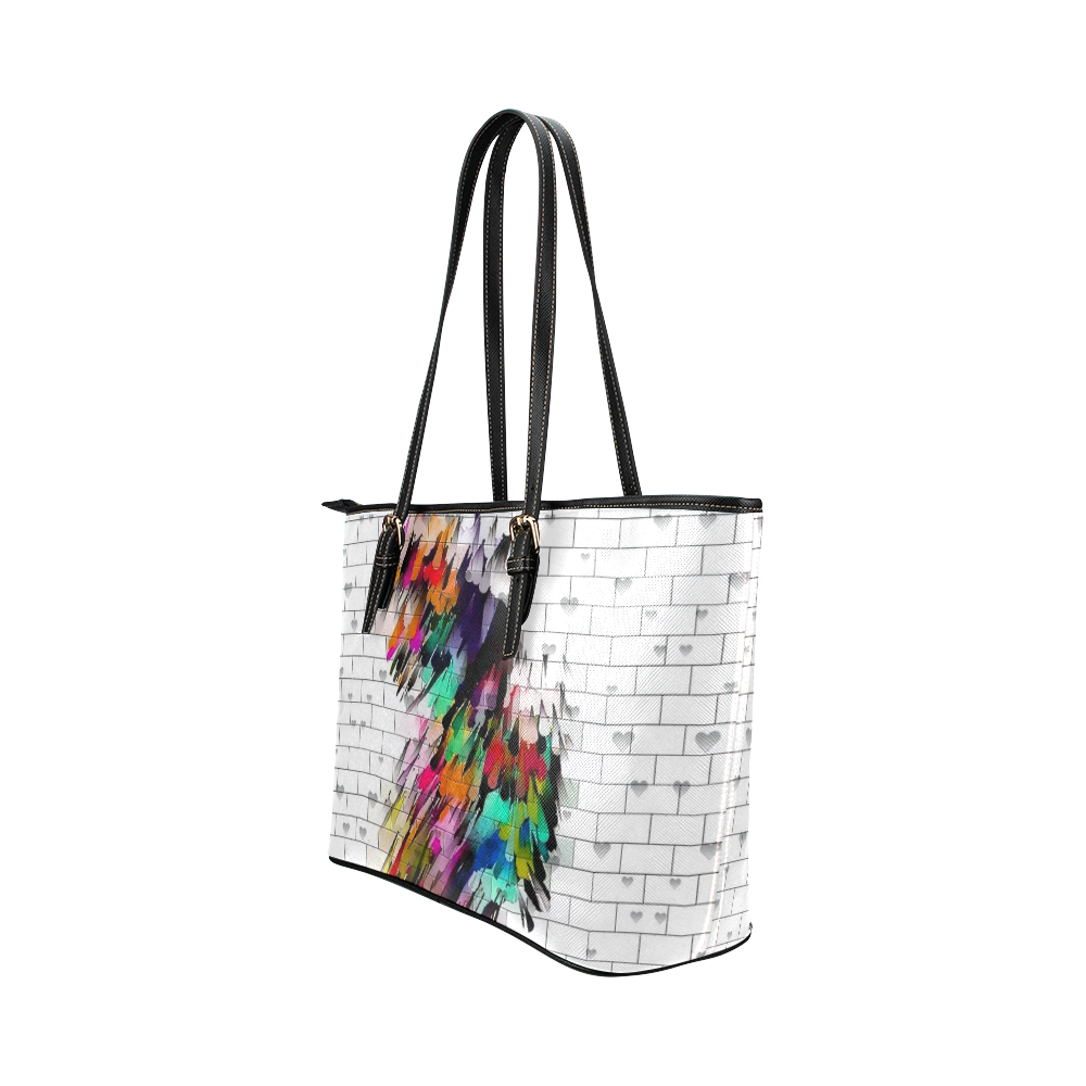Wall of Color by Nico Bielow Leather Tote Bag/Small (Model 1651)