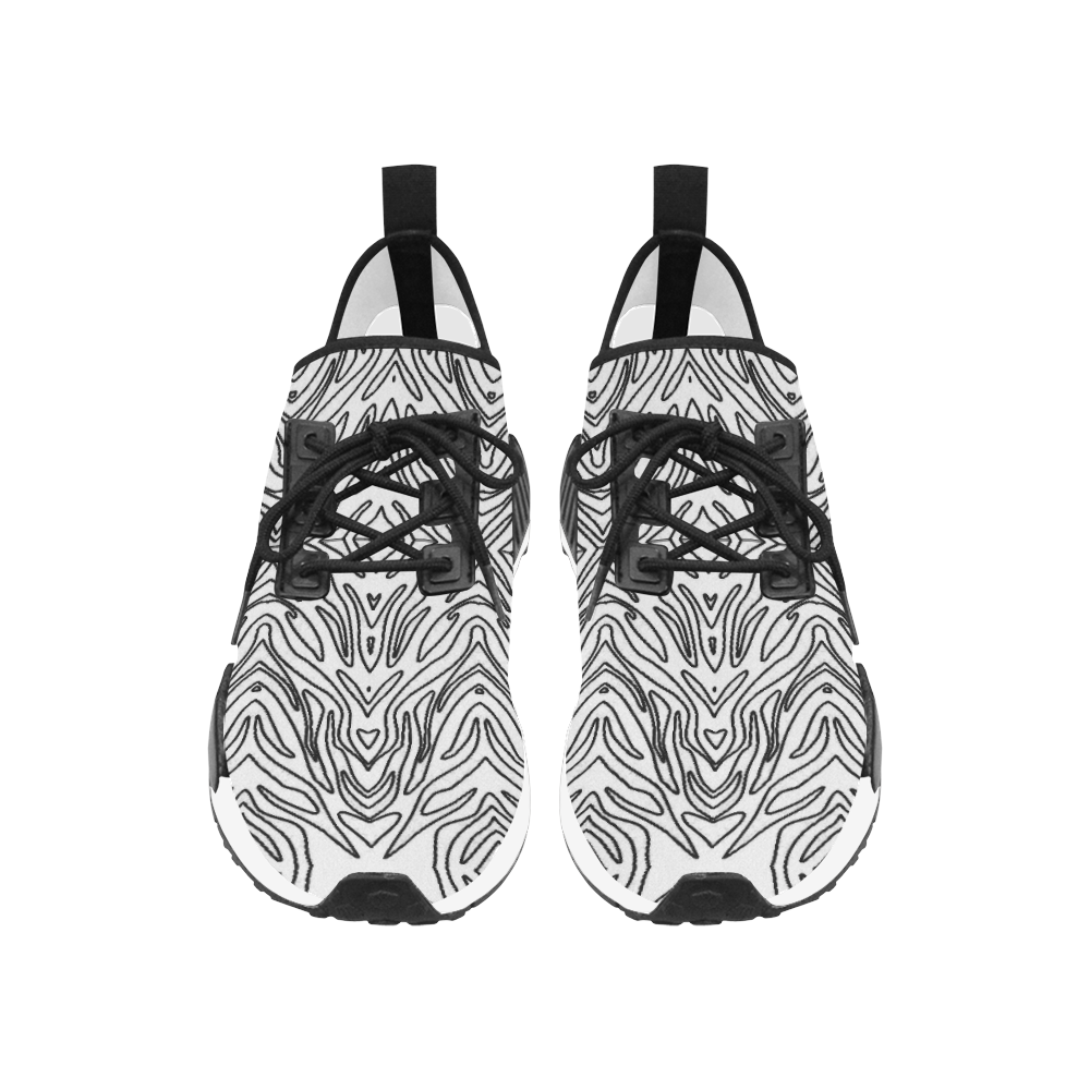 Black and White Zebra Print Pattern Men’s Draco Running Shoes (Model 025)