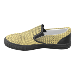 LUXURY GOLD OPTIC Women's Unusual Slip-on Canvas Shoes (Model 019)