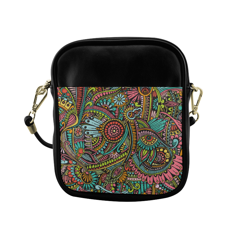 zz0103 floral hippie flower whimsical pattern Sling Bag (Model 1627)