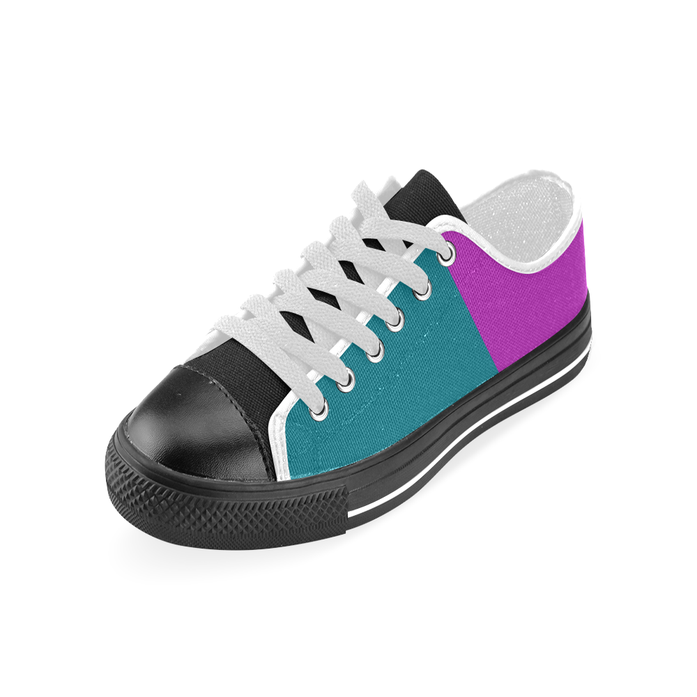 Only two Colors: Petrol Blue - Magenta Pink Men's Classic Canvas Shoes (Model 018)
