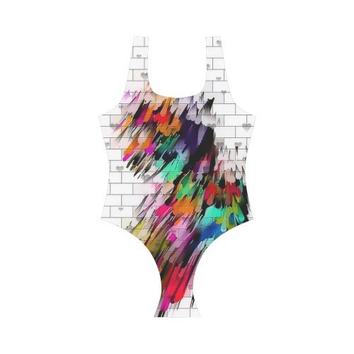 Wall of Color by Nico Bielow Vest One Piece Swimsuit (Model S04)