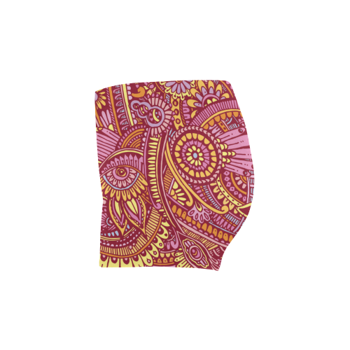 zz0106 floral pink hippie flower whimsical pattern Briseis Skinny Shorts (Model L04)