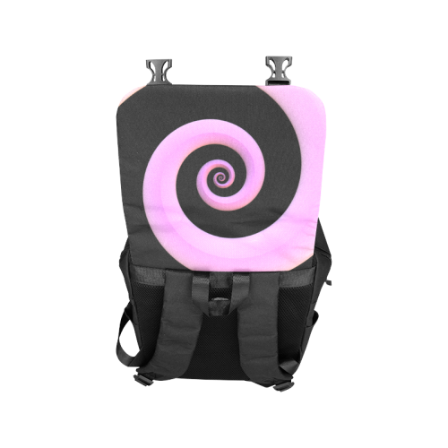 Pink/Black Spiral Casual Shoulders Backpack (Model 1623)