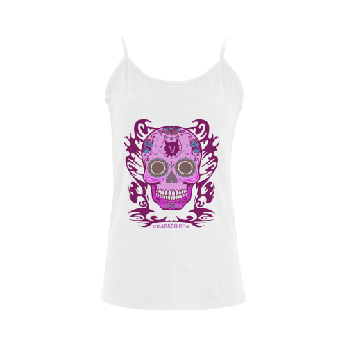 SKULL PINKY Women's Spaghetti Top (USA Size) (Model T34)