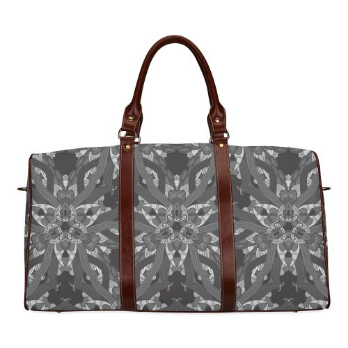 Zandine 0206 dark vintage floral pattern Waterproof Travel Bag/Large (Model 1639)