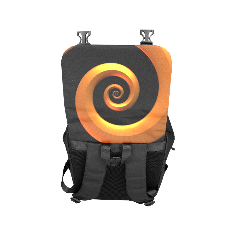 Gold/Black Spiral Casual Shoulders Backpack (Model 1623)
