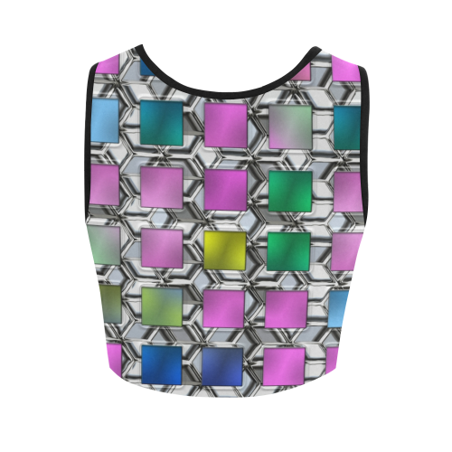 DIAMANT MULTICOLOR Women's Crop Top (Model T42)