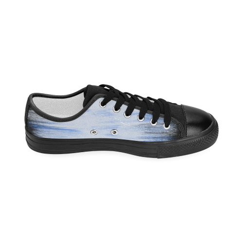 Cool Fresh Blue Painting Women's Classic Canvas Shoes (Model 018)