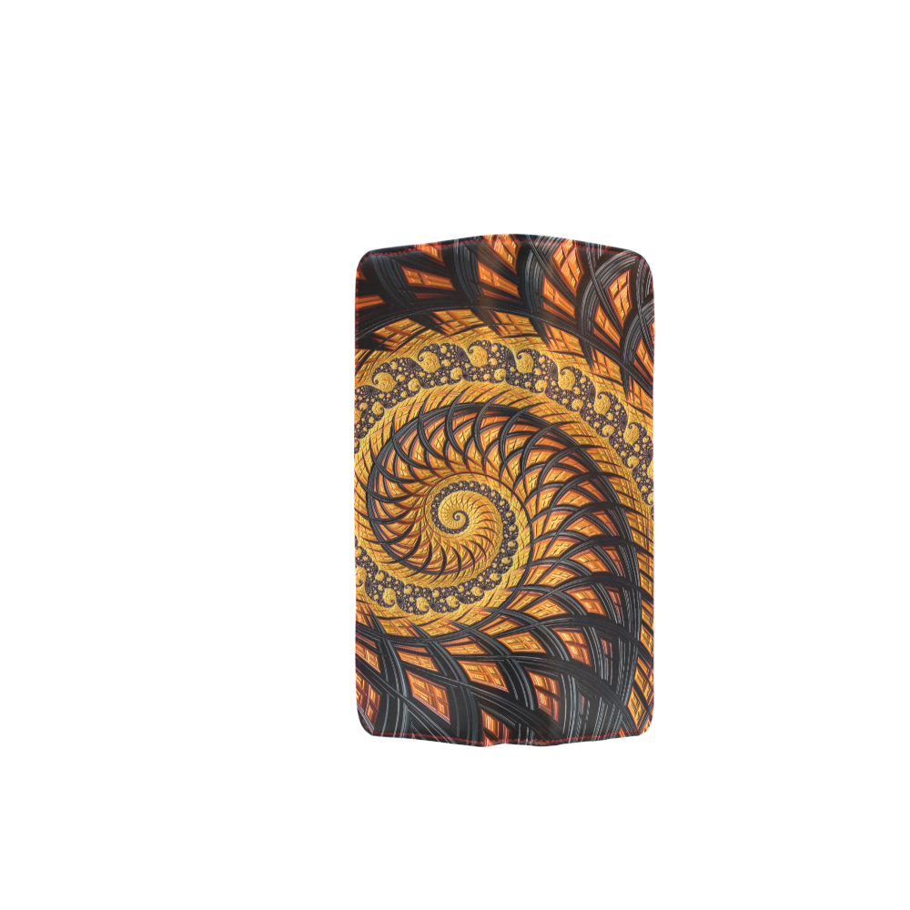Spiral Yellow and Black Staircase Fractal Women's Clutch Wallet (Model 1637)