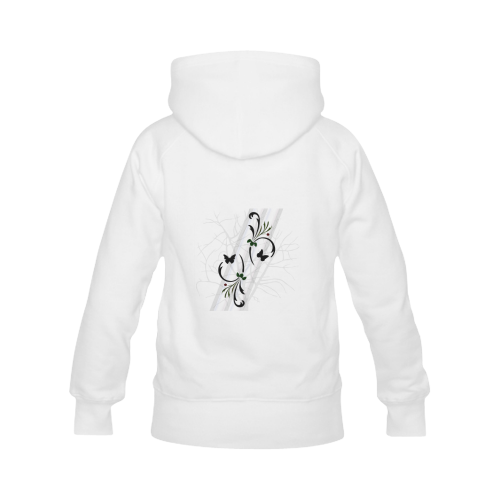 Black and White Abstract Forest Women's Classic Hoodies (Model H07)